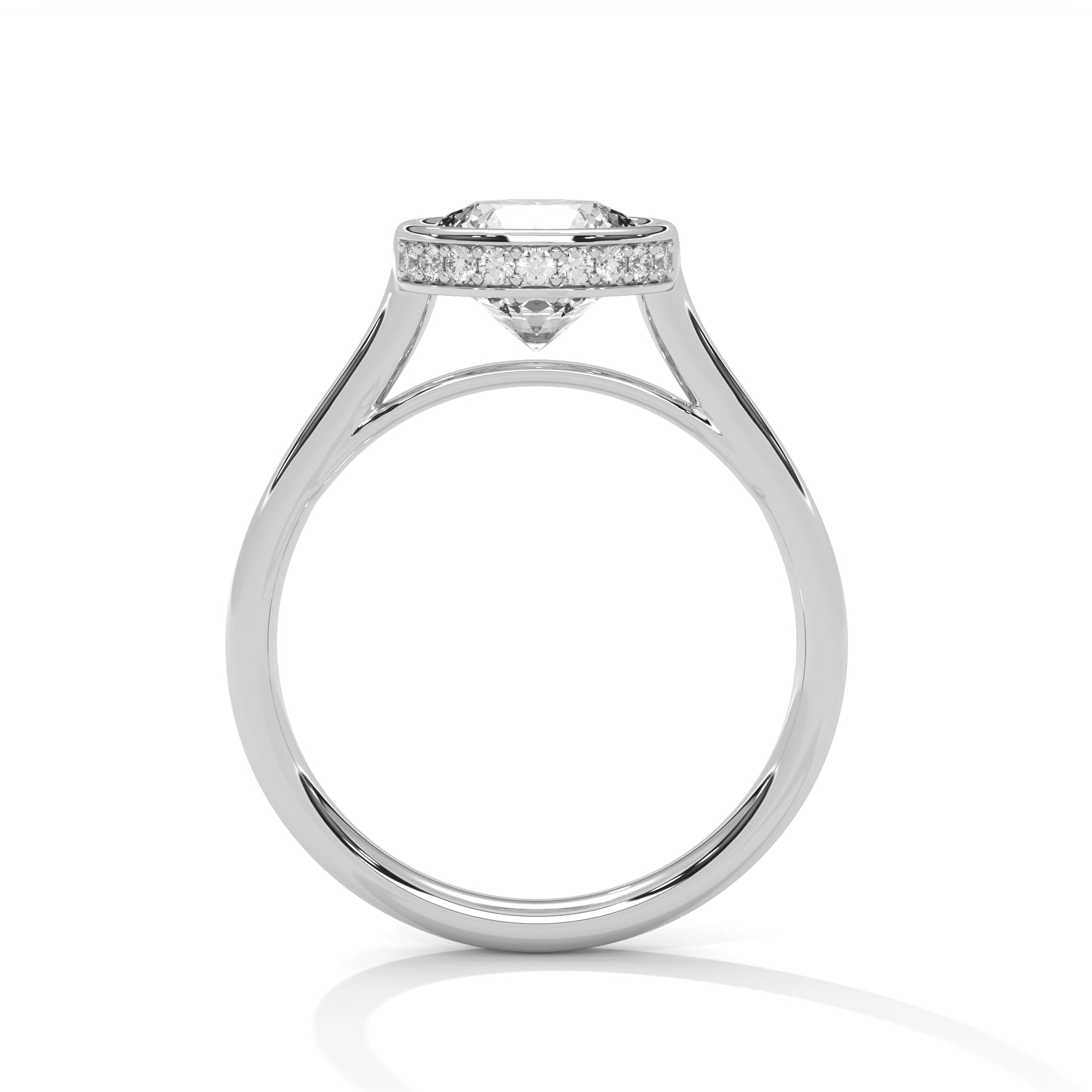 Sleek Radiance 1 CT Round-Cut Lab Grown Diamond Bezel Set Ring | 1.14 CTW
